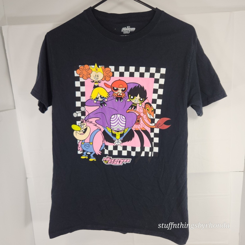 The Powerpuff‎ Girls T-Shirt Villains Rowdyruff Boys Mojo Jojo Black Teen Small